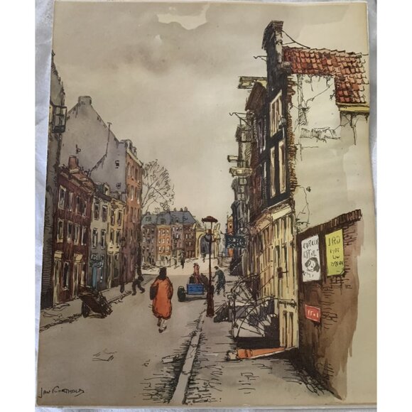 Jan Korthals Art of France 8x10 Lithograph Print PARIS Antiqued Wood Frame Set 2 - Picture 4 of 8